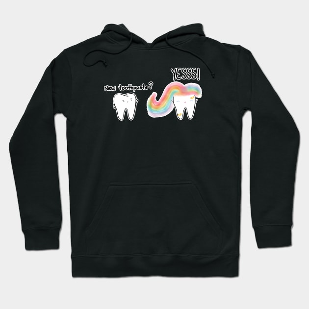 Unicorn Toothpaste 2 Hoodie by Happimola